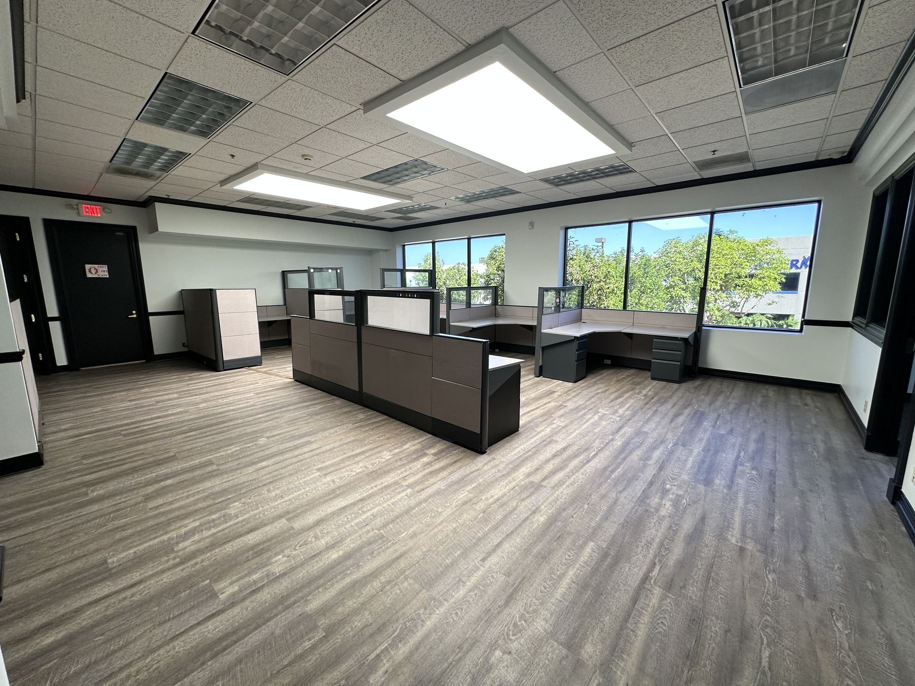 Open office area with cubicles